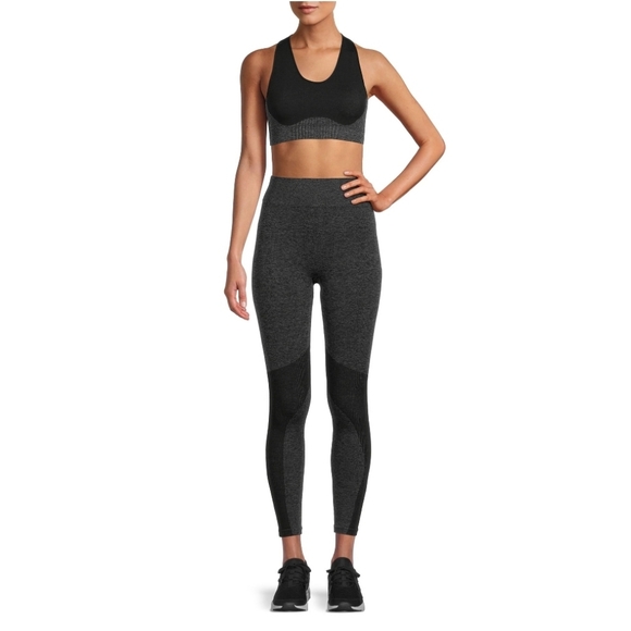 NWT CHLOE TING WOMEN'S SEAMLESS MARL COLORBLOCKED LEGGINGS - Picture 1 of 8